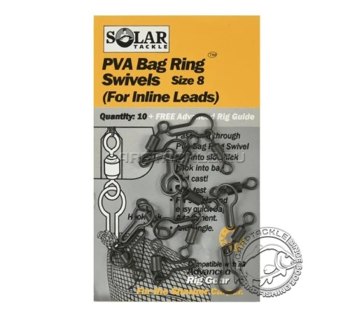 Вертлюг с креплением для ПВА-мешка Solar RG - PVA Bag ring Swivels Size 12